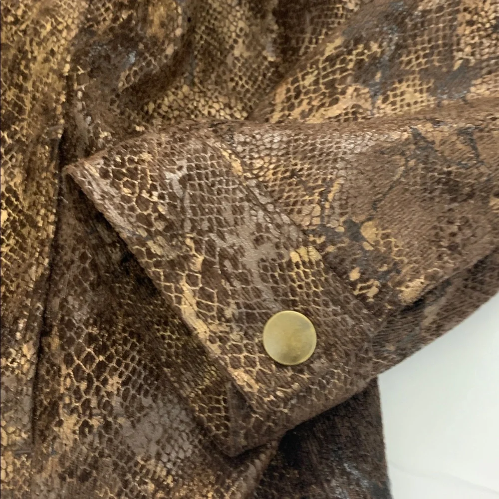 Chico's Dark Brown Metallic Jacket Sz 2 $119 - Picture 5 of 11